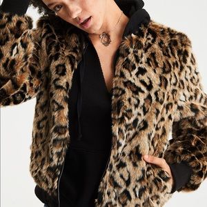 NWOT Leopard Bomber